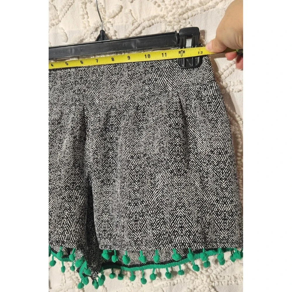 THML Womens Pom Pom Shorts Size Small Black Lined Beach‎ Vacation Elastic Waist